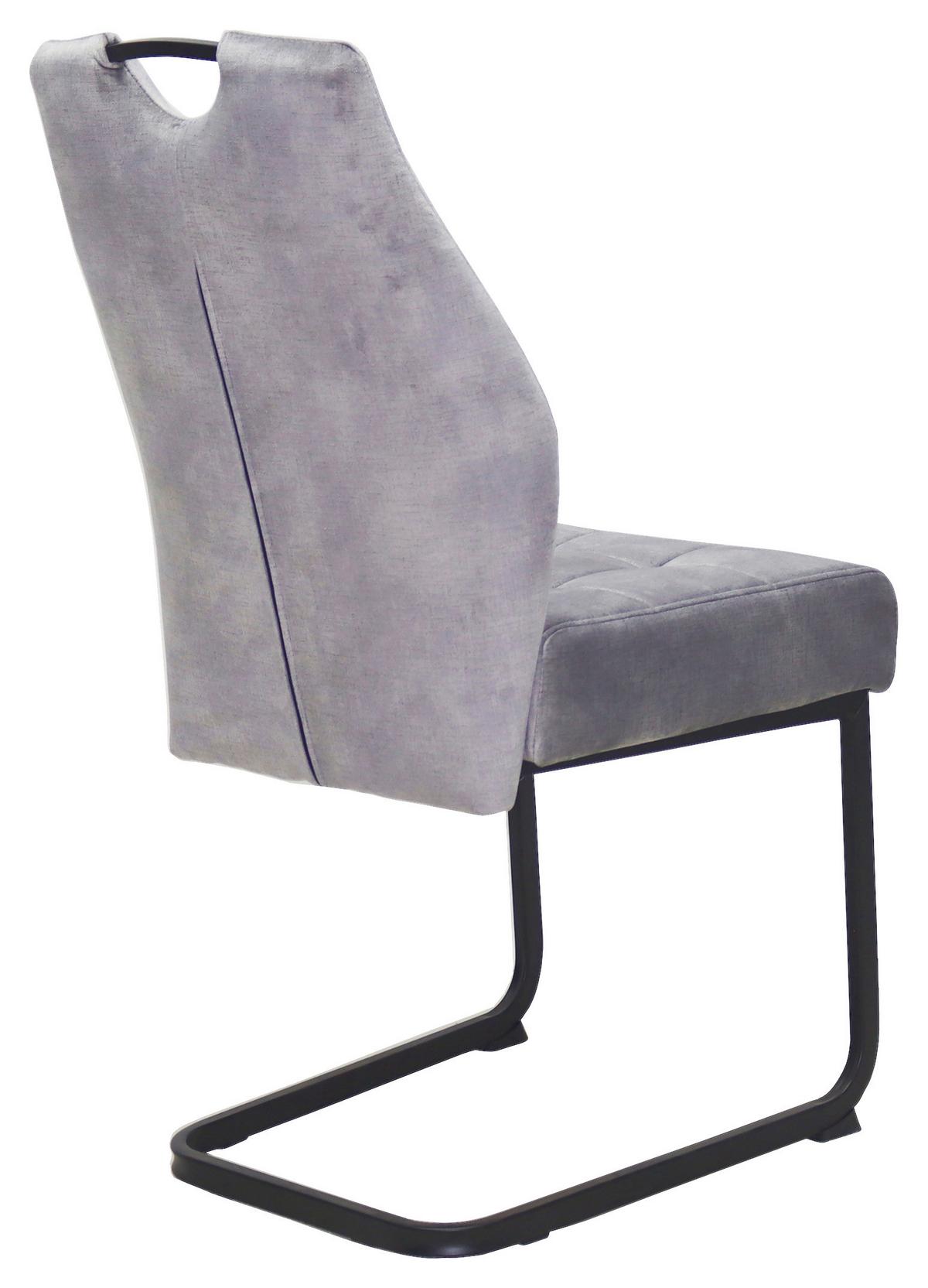 Schwingstuhl Emilia Webstoff Grau, B: 43 Cm - Schwarz/Grau, KONVENTIONELL, Textil/Metall (43/95/61cm)