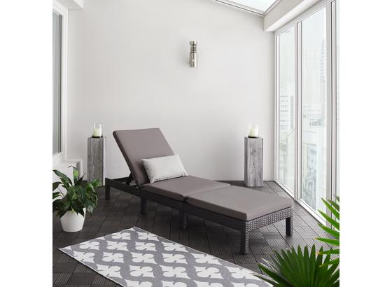 Lehátko Sarah - čierna/tmavosivá, Moderný, umelá hmota/kov (60/28/198cm) - Modern Living Lehátko Sarah - čierna/tmavosivá, Moderný, umelá hmota/kov (60/28/198cm) - Modern Living