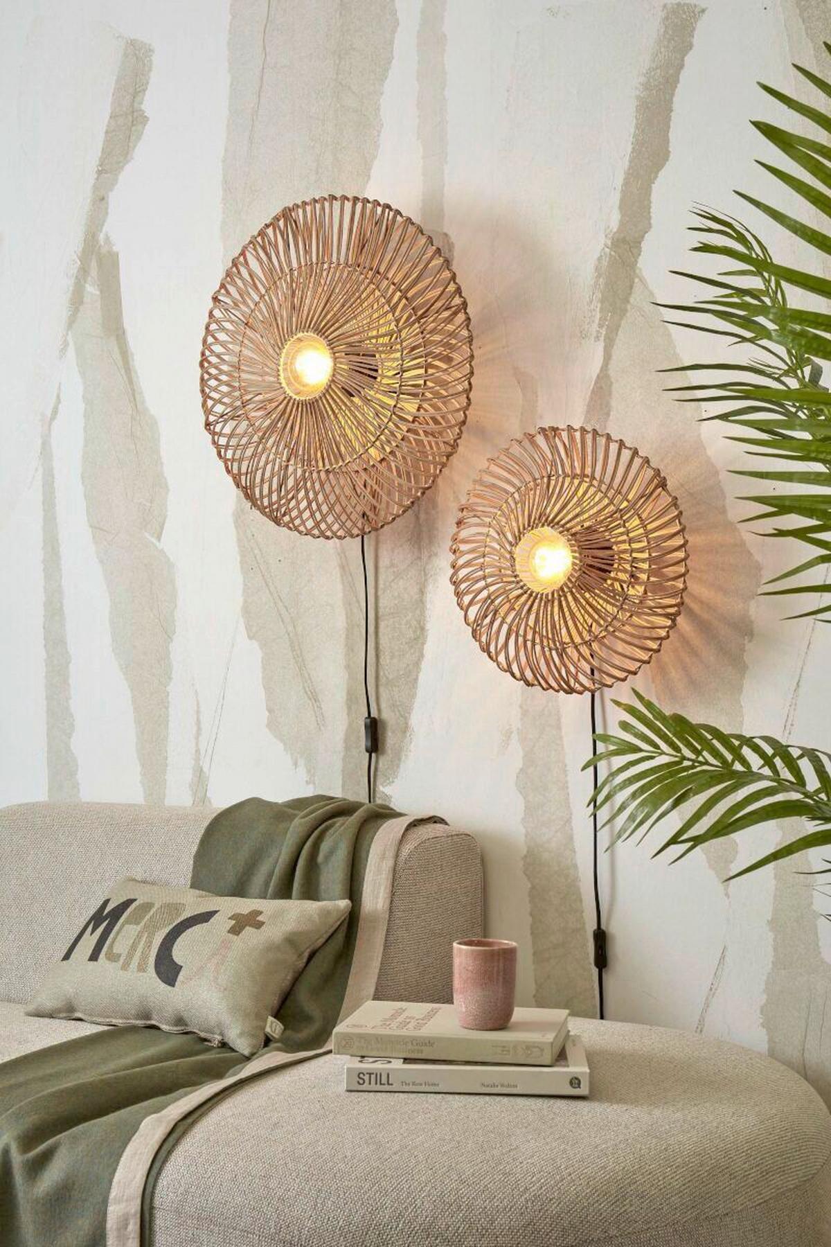 Wandleuchte Zanzibar/W/5514/N - Naturfarben, Trend, Naturmaterialien (55/14cm) - Good & Mojo