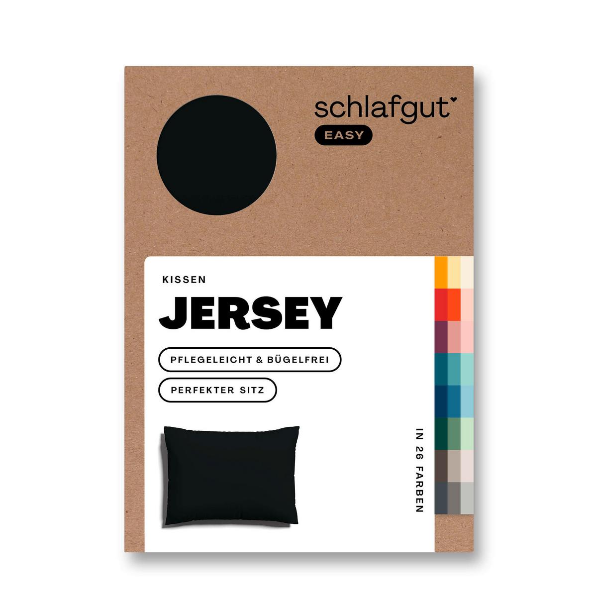 KOPFPOLSTERBEZUG EASY JERSEY - Schwarz, Basics, Textil (60/80cm) - Schlafgut
