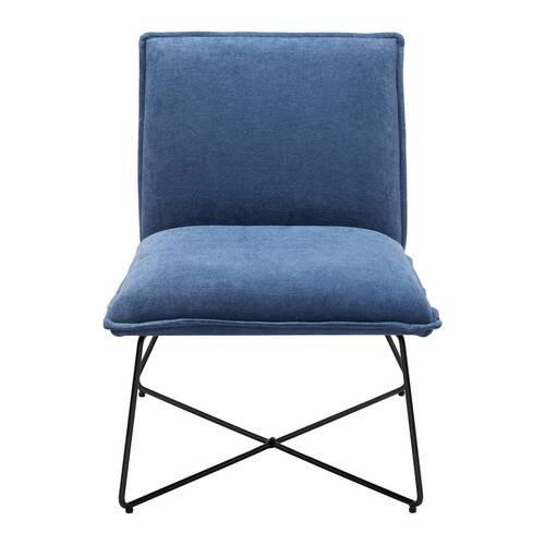Kreslo FILIP modrá - modrá, Modern, kov/drevo (63/82/69cm) - Bessagi Home
