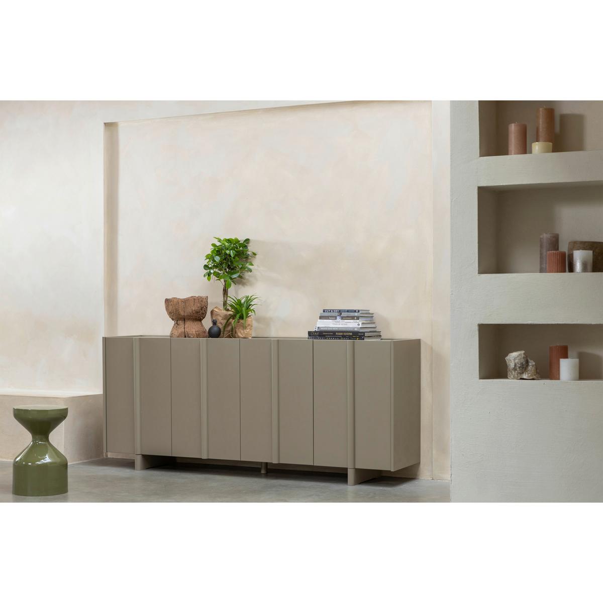Sideboard Basu Schlammfarben B: 200 Cm - Schlammfarben, Design, Holz (200/85/46cm) - Livetastic