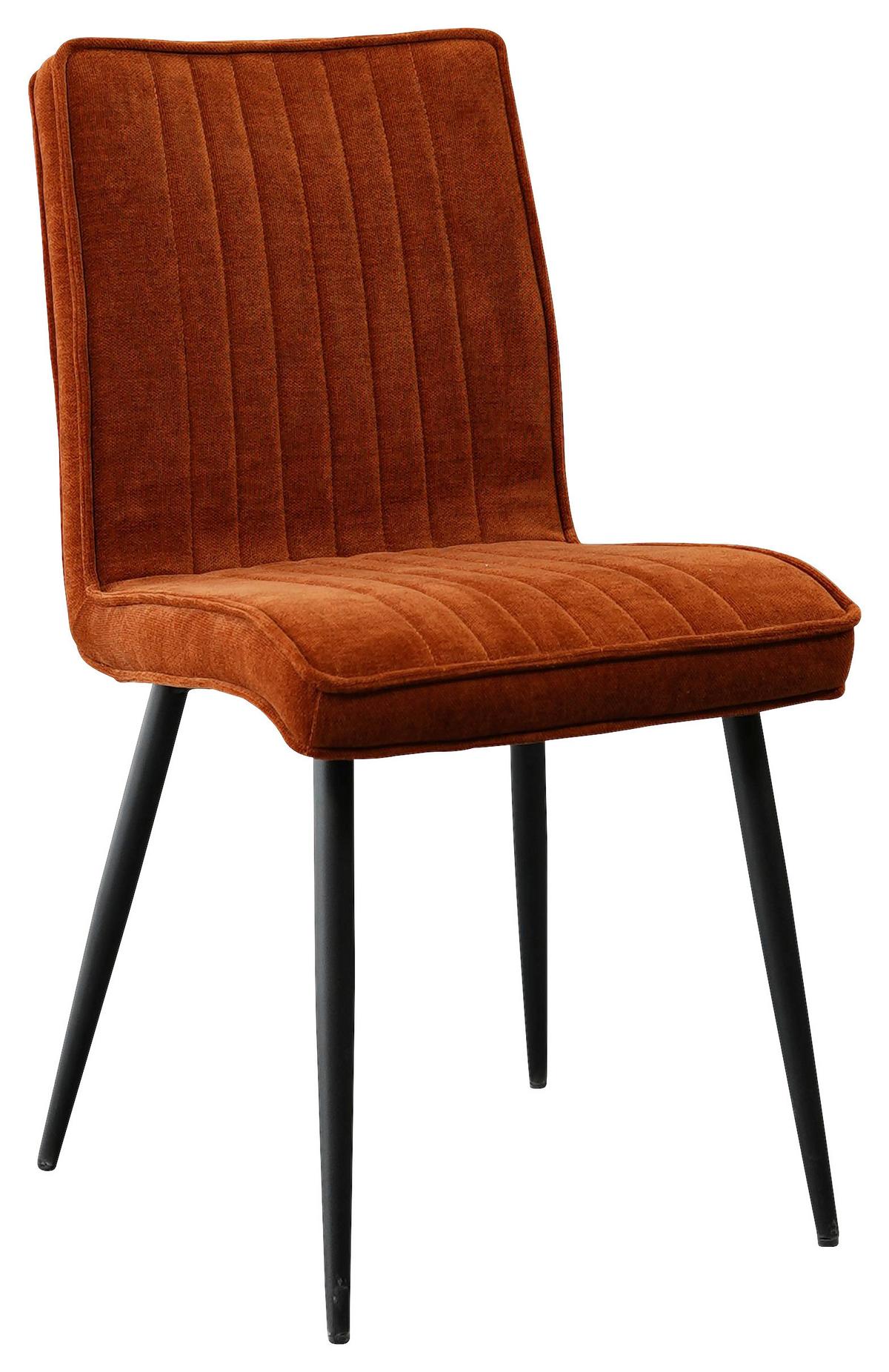 Židle LENA v zrzavé barvě - černá/rezavá, Moderní, kov/dřevo (43/86/57cm) - Mömax