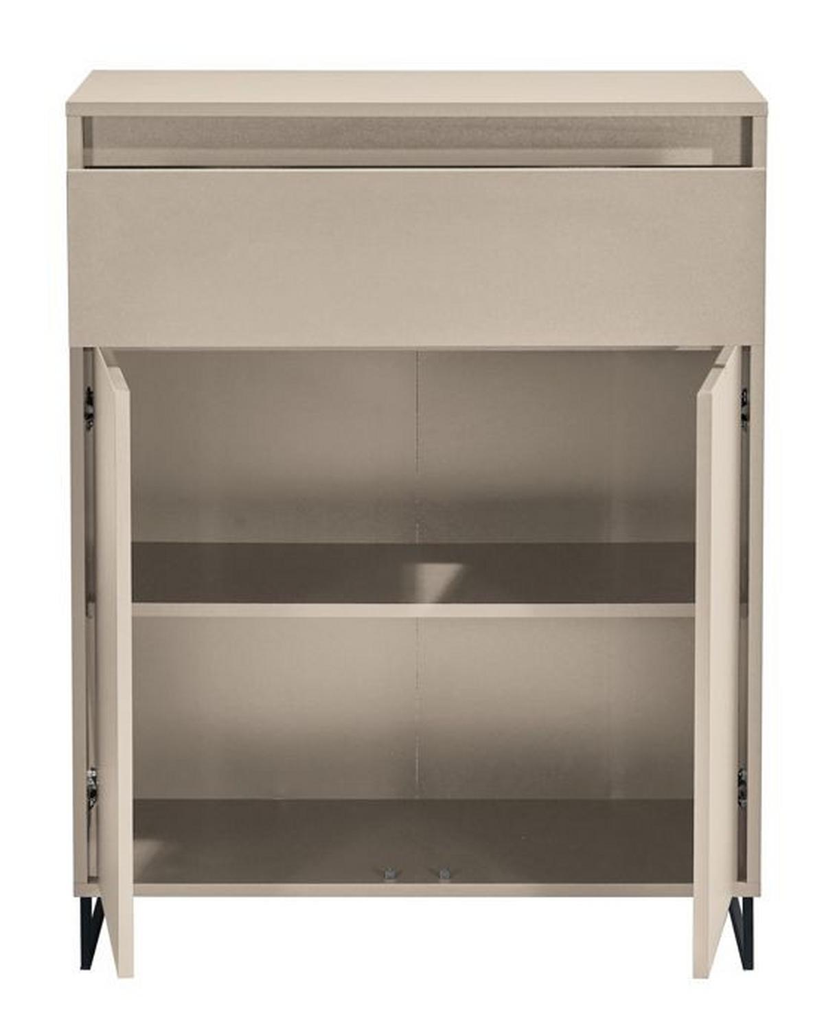 Komoda Cologne, barva kašmírová, š: 80 cm - černá/kašmírová, Design, kov/kompozitní dřevo (80/103/38cm)