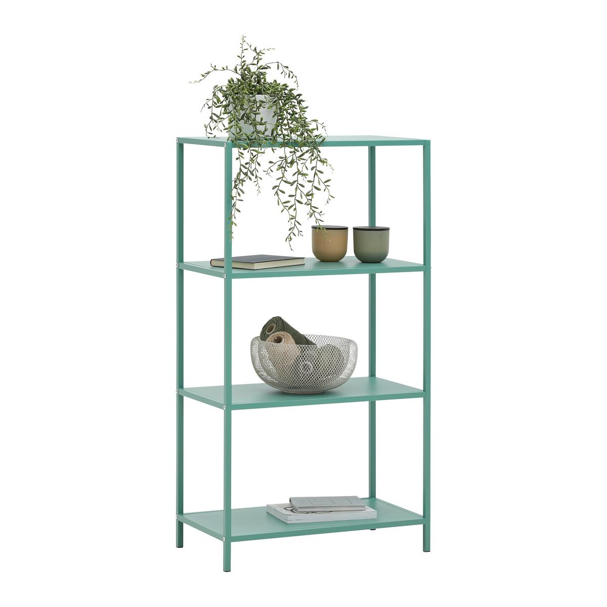 Regál HAVANNA, zelená - zelená, Moderní, kov/kompozitní dřevo (60/113/33cm) - Mömax