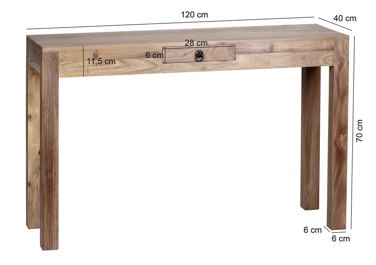Konsolentisch Mumbai Akazie Echtholz B: 120 Cm Mit Lade - Akaziefarben, LIFESTYLE, Holz (120/40/70cm) - MID.YOU