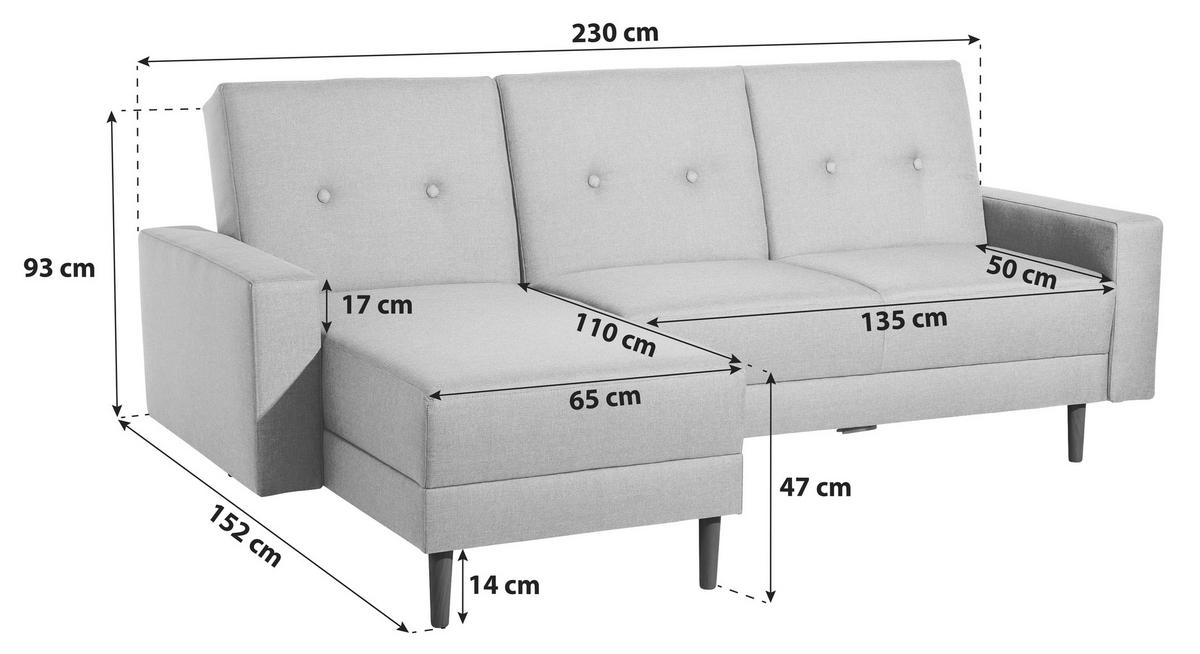 Eckschlafsofa Just Cool - Rot/Erlefarben, Design, Textil (230/93/152cm) - Max Winzer