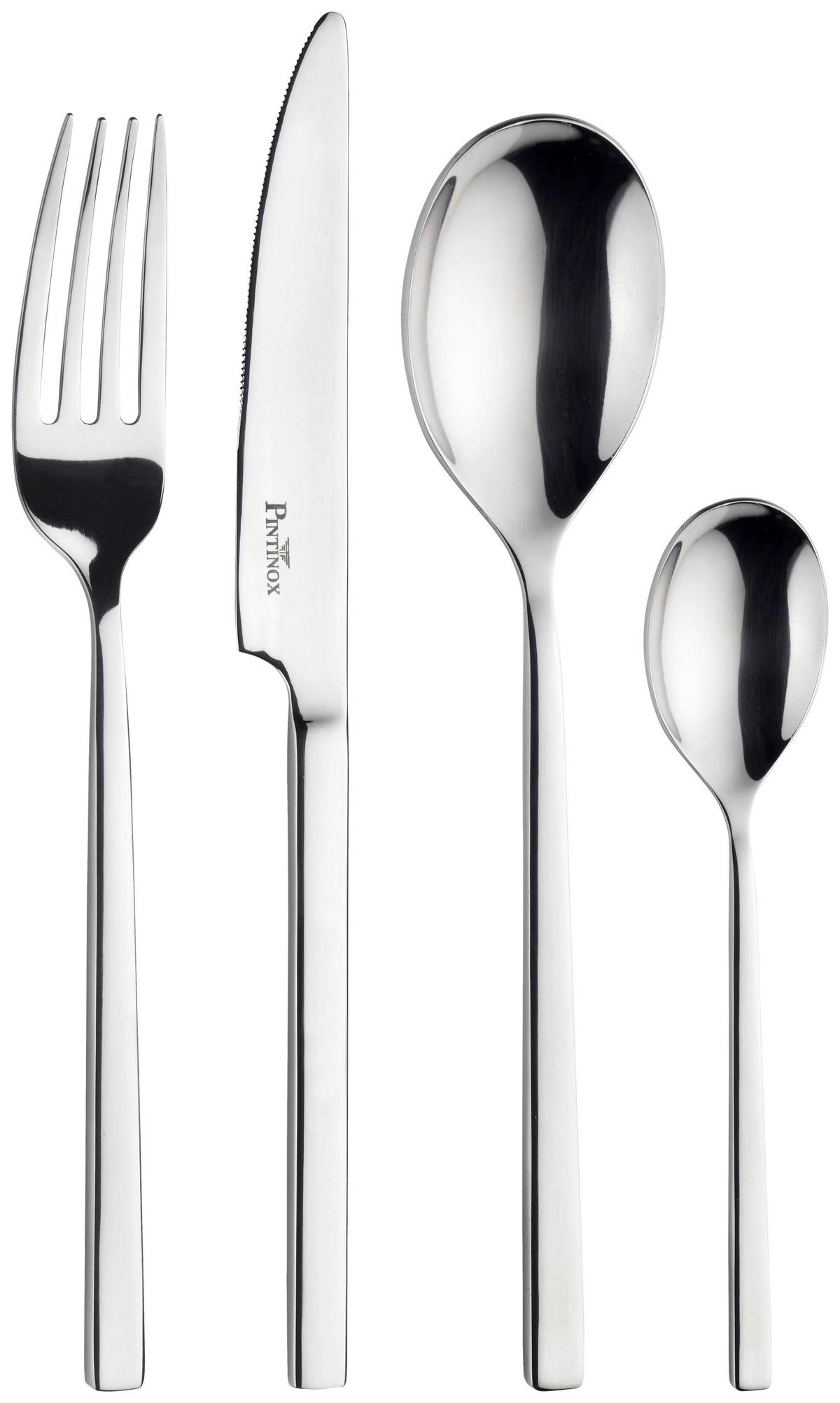 Besteckset Tie 24-Teilig Edelstahlfarben - Edelstahlfarben, Basics, Metall (32/32/44cm) - Pintinox