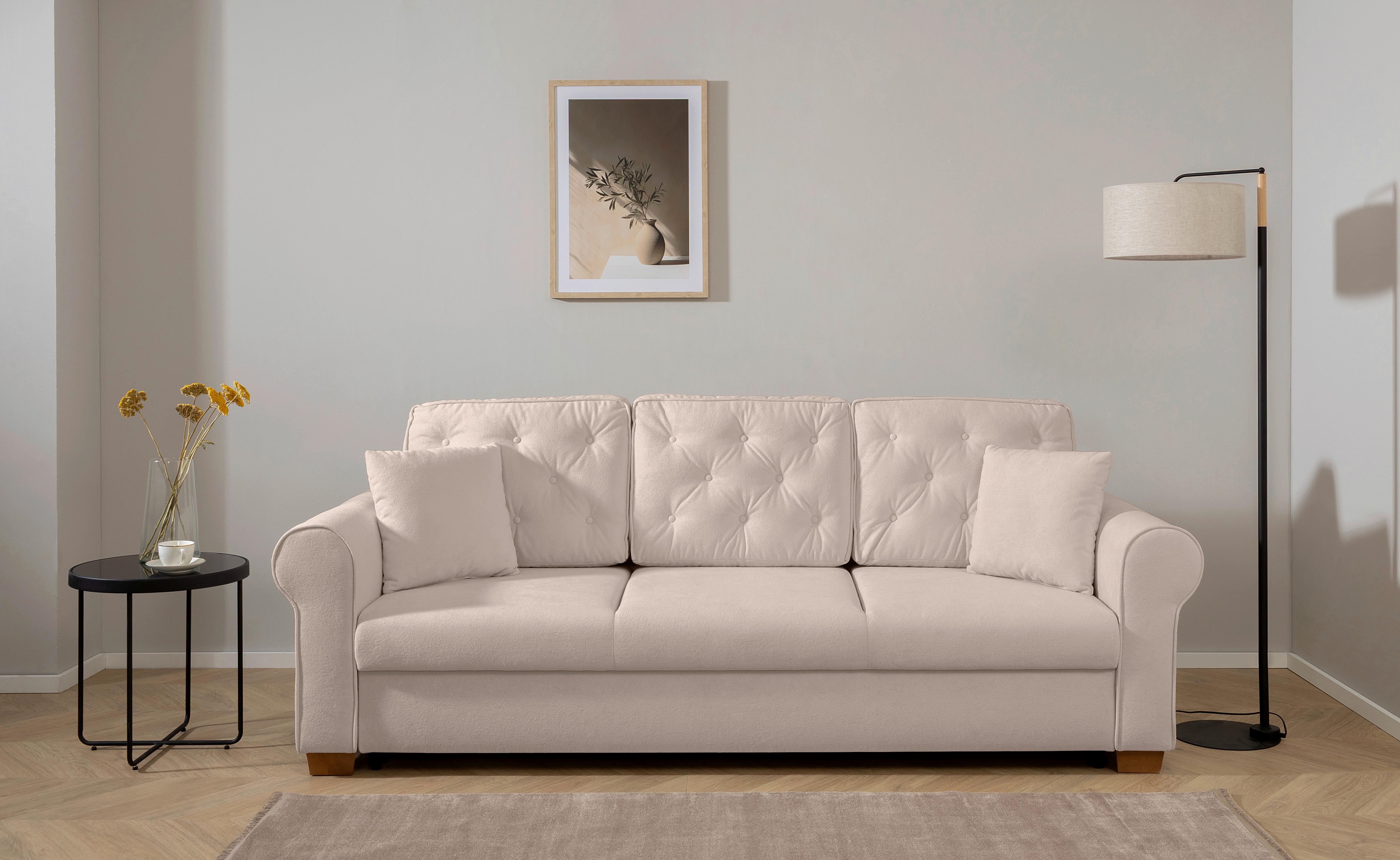Schlafsofa Arles, Taupe 15 B: 240 Cm - Taupe/Buchefarben, Design, Textil (240/94/98cm) - MID.YOU