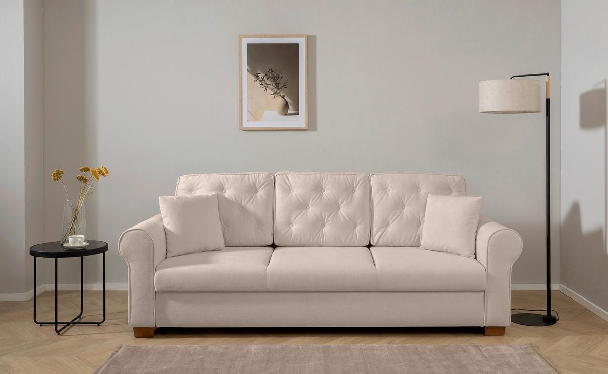 Schlafsofa Arles, Taupe 15 B: 240 Cm - Taupe/Buchefarben, Design, Textil (240/94/98cm) - MID.YOU