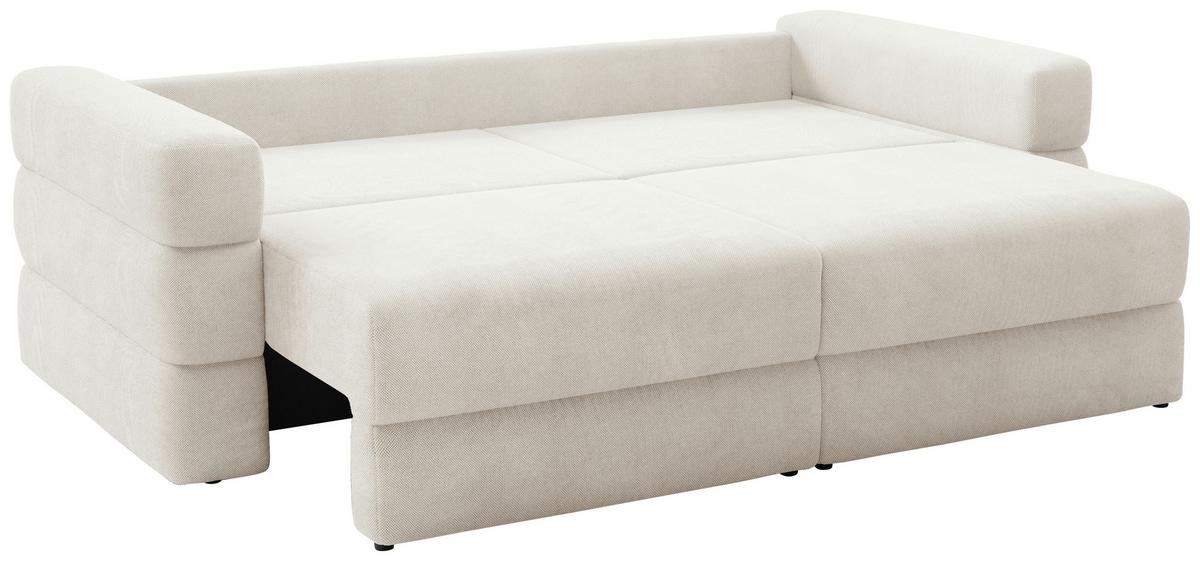 Schlafsofa Terazzo Beige B: 254cm - Beige/Schwarz, Design, Textil (254/93/167cm) - Livetastic