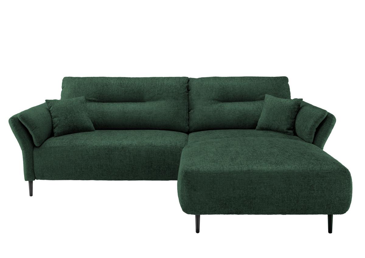 Ecksofa Piatelli Waldgrün S: 269x172 Cm - Waldgrün/Schwarz, MODERN, Textil (269/172cm) - MID.YOU