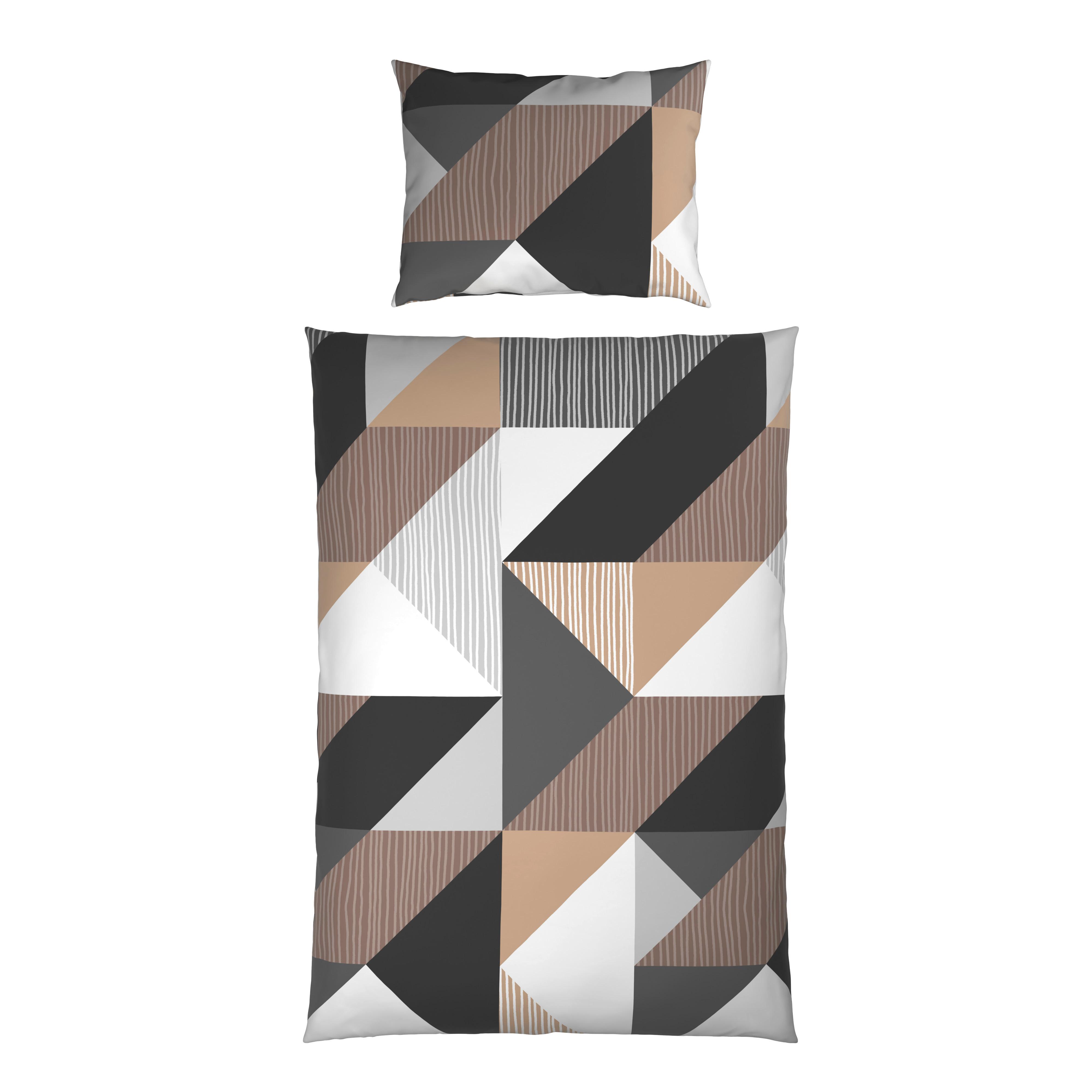 BETTWÄSCHE EMMA - Taupe/Grau, MODERN, Textil - Luca Bessoni