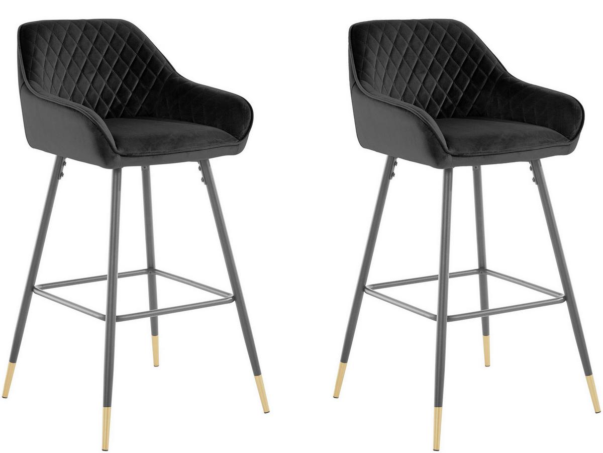 Barhocker Bianca, Schwarz B: 50 Cm - Gelb/Schwarz, Design, Textil/Metall (50/101/52cm) - MID.YOU