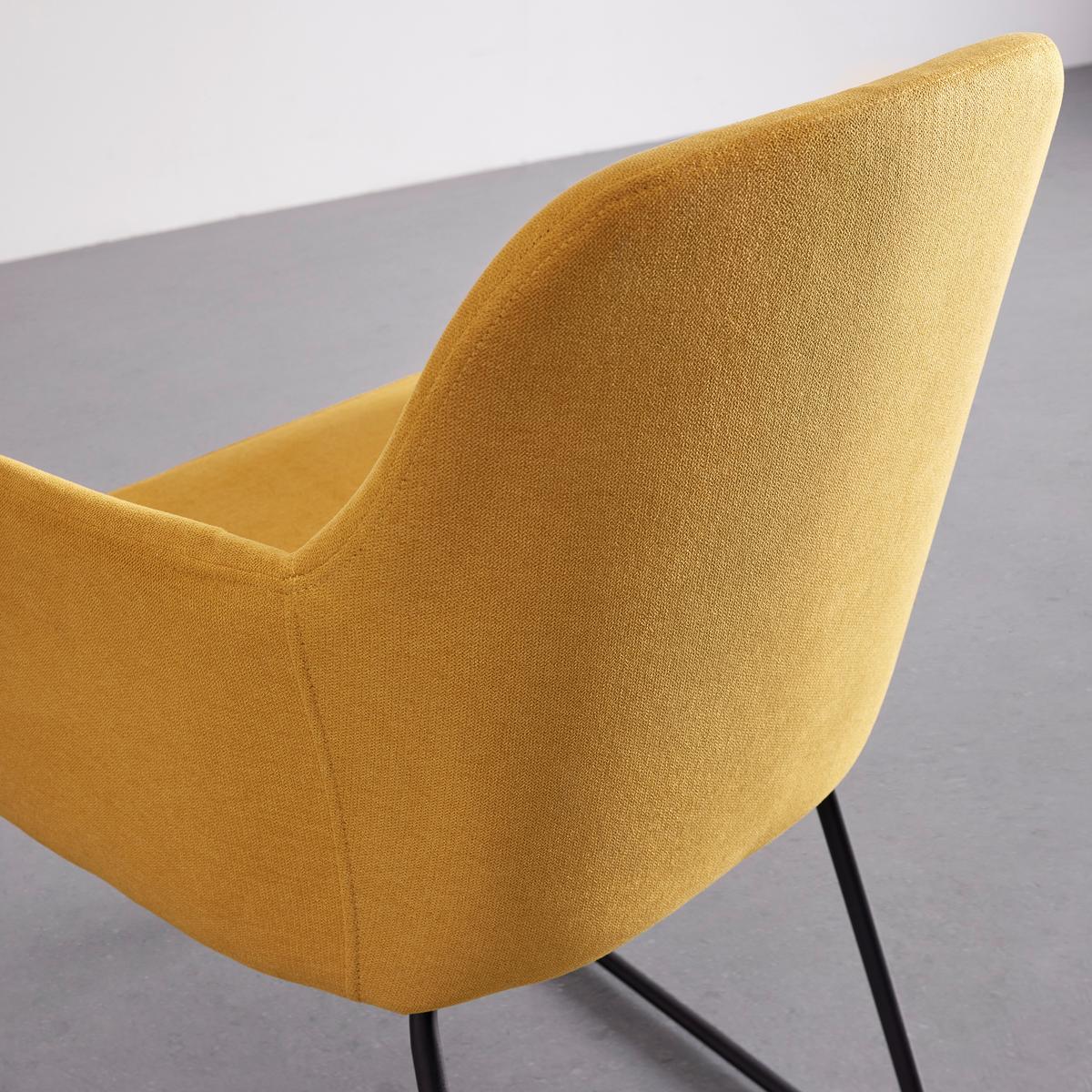 Stolička s podrúčkami MIA žltá - čierna/žltá, Modern, kov/textil (55,5/83/55cm) - Bessagi Home