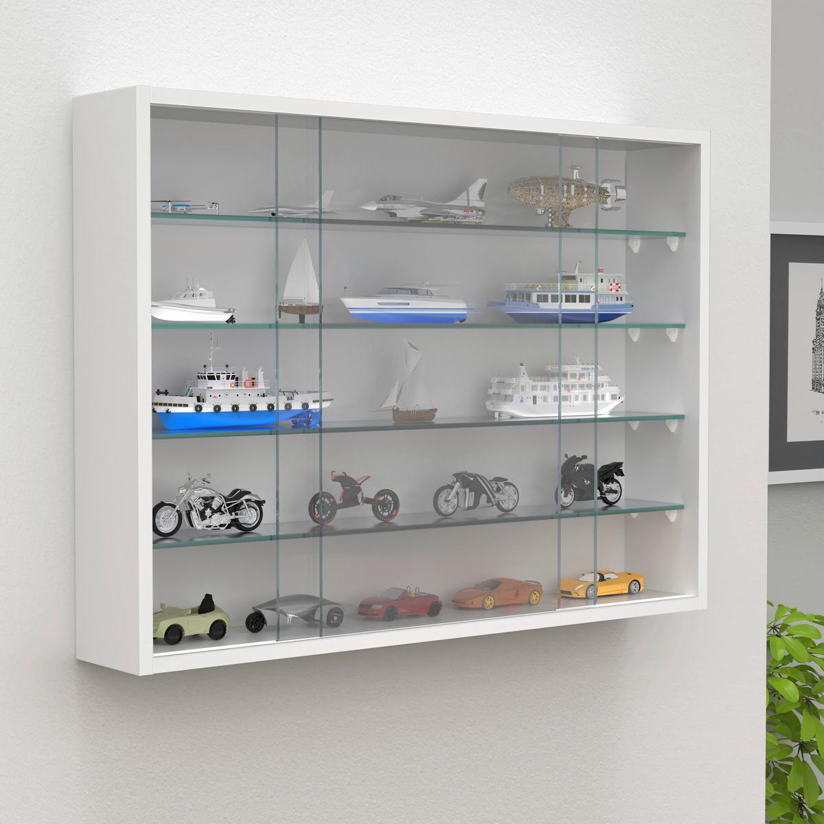 Hängevitrine Drivalo Weiß B: 75 Cm - Transparent/Weiß, Design, Glas/Holzwerkstoff (75/55/12cm) - MID.YOU