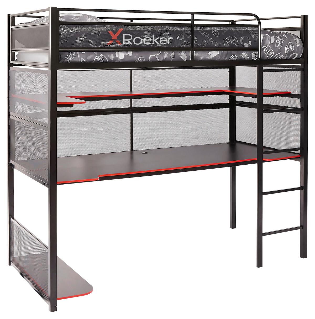 Hochbett Schwarz, Lf: 90x190 Cm - Schwarz, MODERN, Metall (90/190cm) - X Rocker