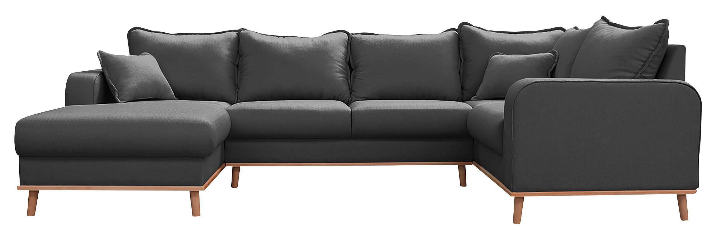 Wohnlandschaft Beata D.grau U: 170x296x167 cm - Wengefarben/Dunkelgrau, Design, Textil (170/296/167cm) - Livetastic