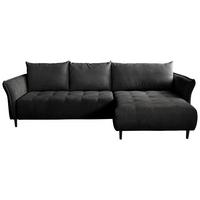 Ecksofa Monte Carlo Schwarz S: 160x290 cm - Schwarz/Mintgrün, Trend, Holz/Holzwerkstoff (160/290cm)
