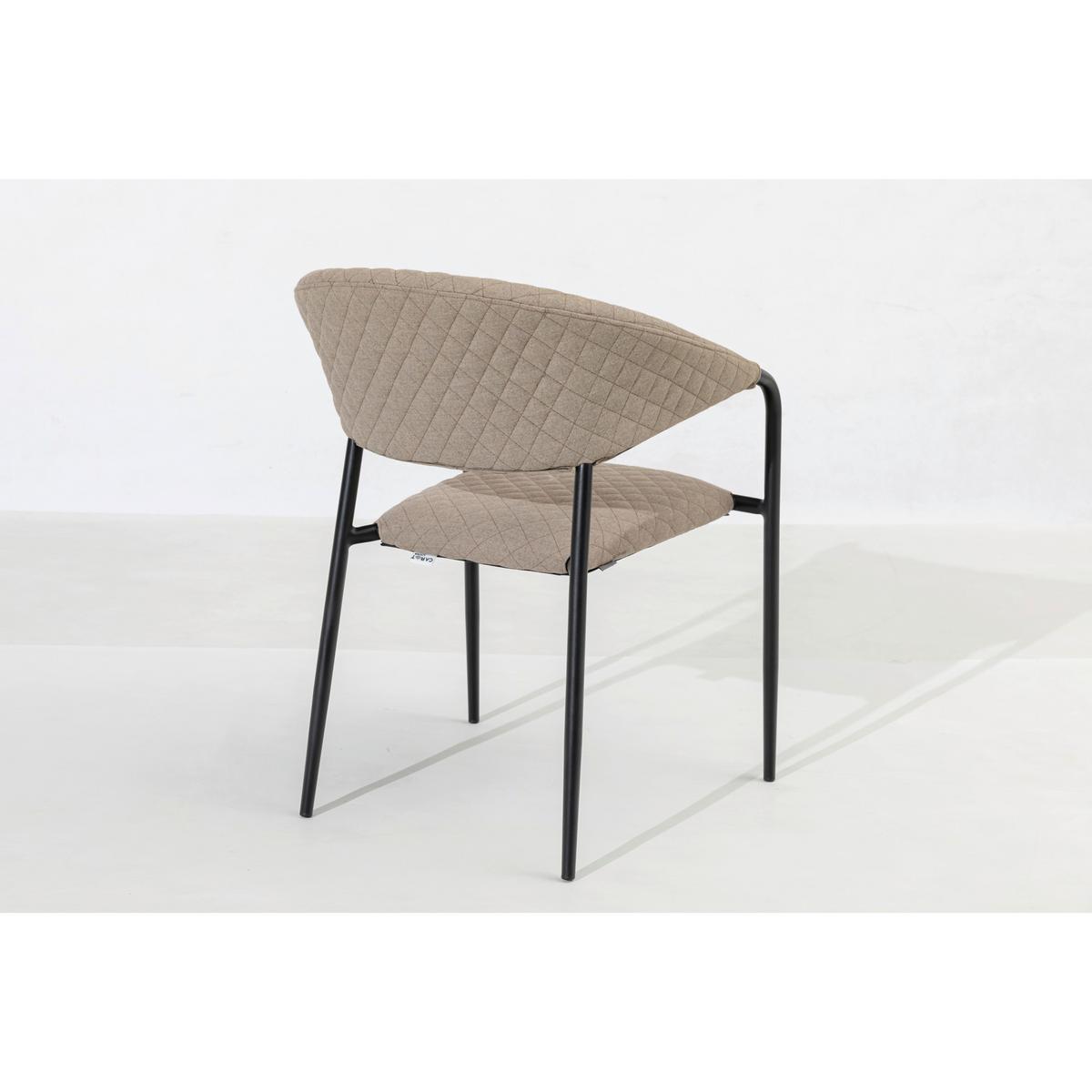 Stapelsessel Puro - Sandfarben/Anthrazit, MODERN, Textil/Metall (58/83/66cm) - Gardenson