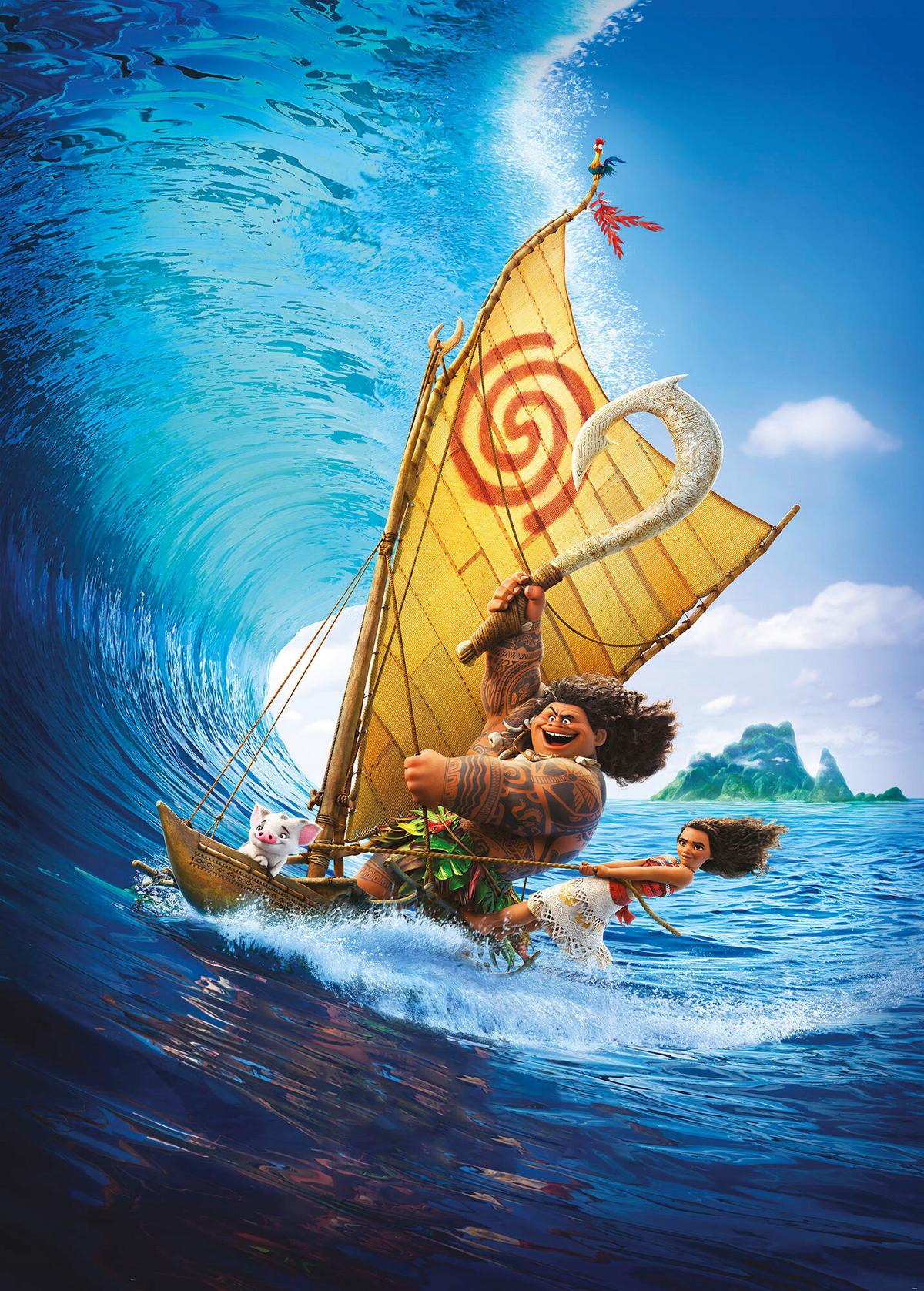 Fototapete Moana Ride The Wave - Multicolor, Trend, Textil (200/280cm)
