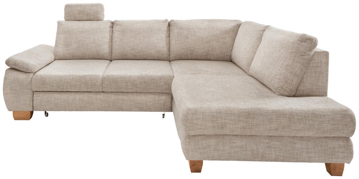 Eckschlafsofa Positano, Creme S: 265x206 Cm - Wildeiche/Creme, MODERN, Textil (265/206cm) - Livetastic