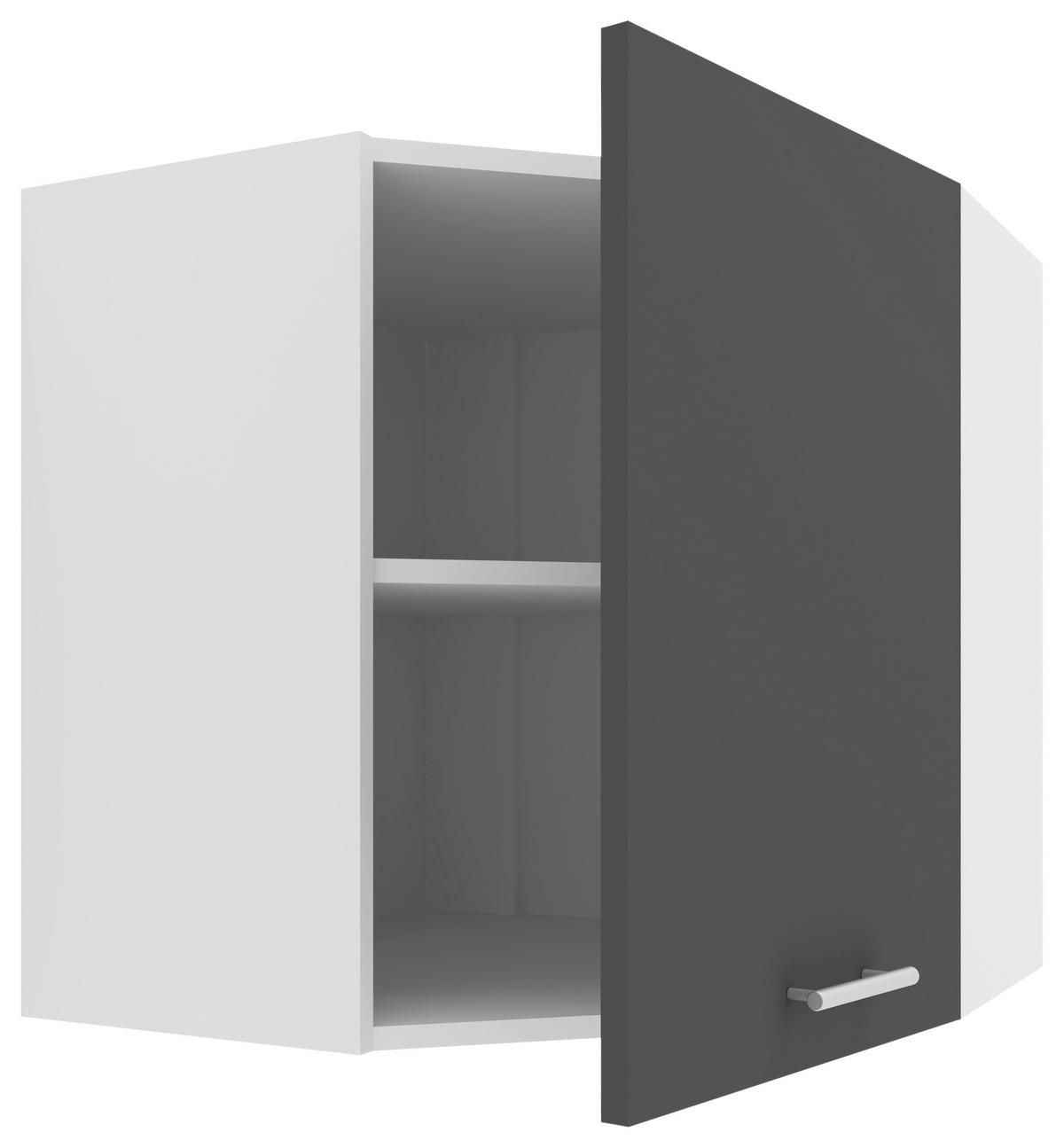 Eckoberschrank Esilo B: 57 cm Weiß/Anthrazit - Anthrazit/Weiß, KONVENTIONELL, Holzwerkstoff (57/60/57cm) - MID.YOU