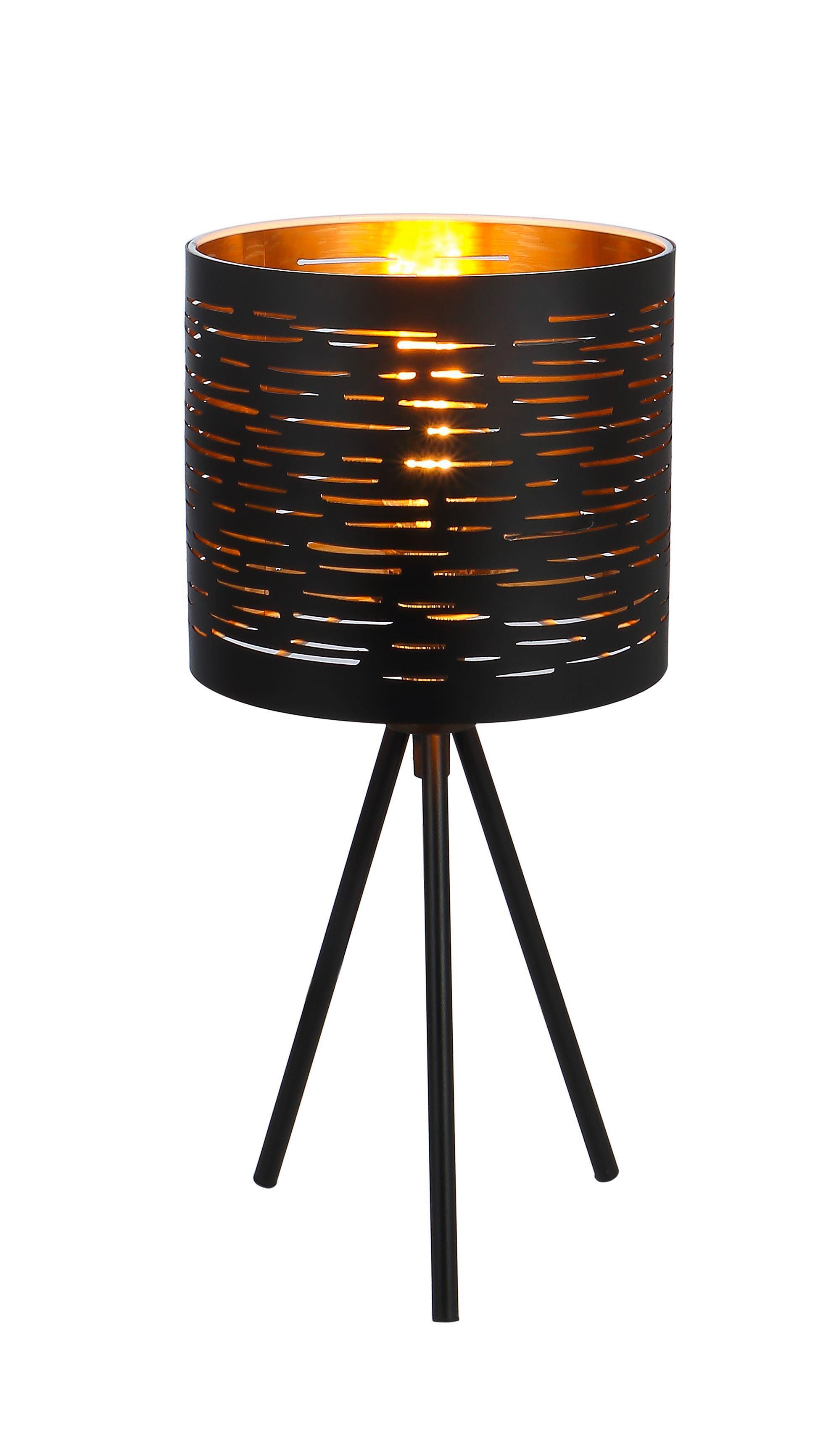 Stolová Lampa Tunno - čierna/zlatá, Basics, kov/plast (17/35cm) - Globo