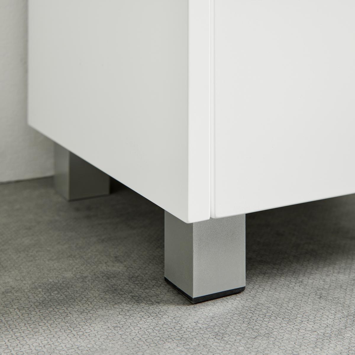Nízka skrinka MASSIMO biela/borovica - biela/strieborná, Modern, plast (33/85/30cm) - Bessagi Home
