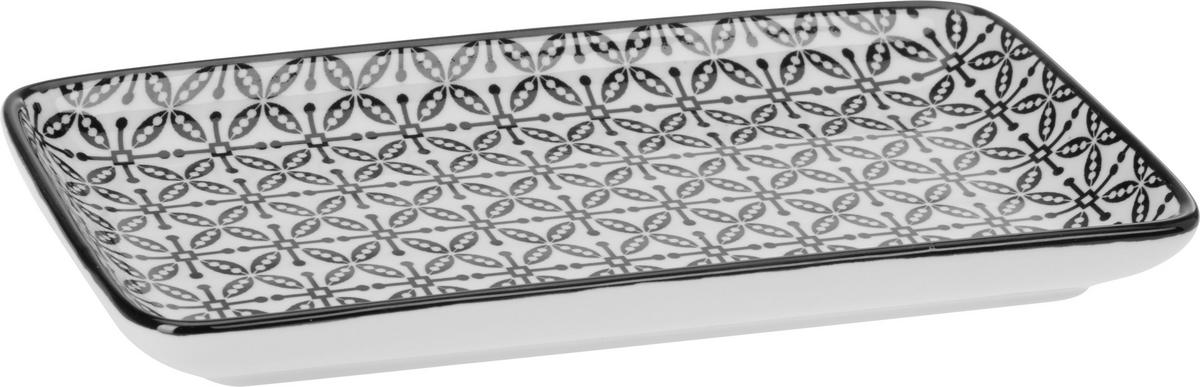 TALÍŘ Shiva - bílá/černá, Lifestyle, keramika (20/11/2,5cm) - Modern Living