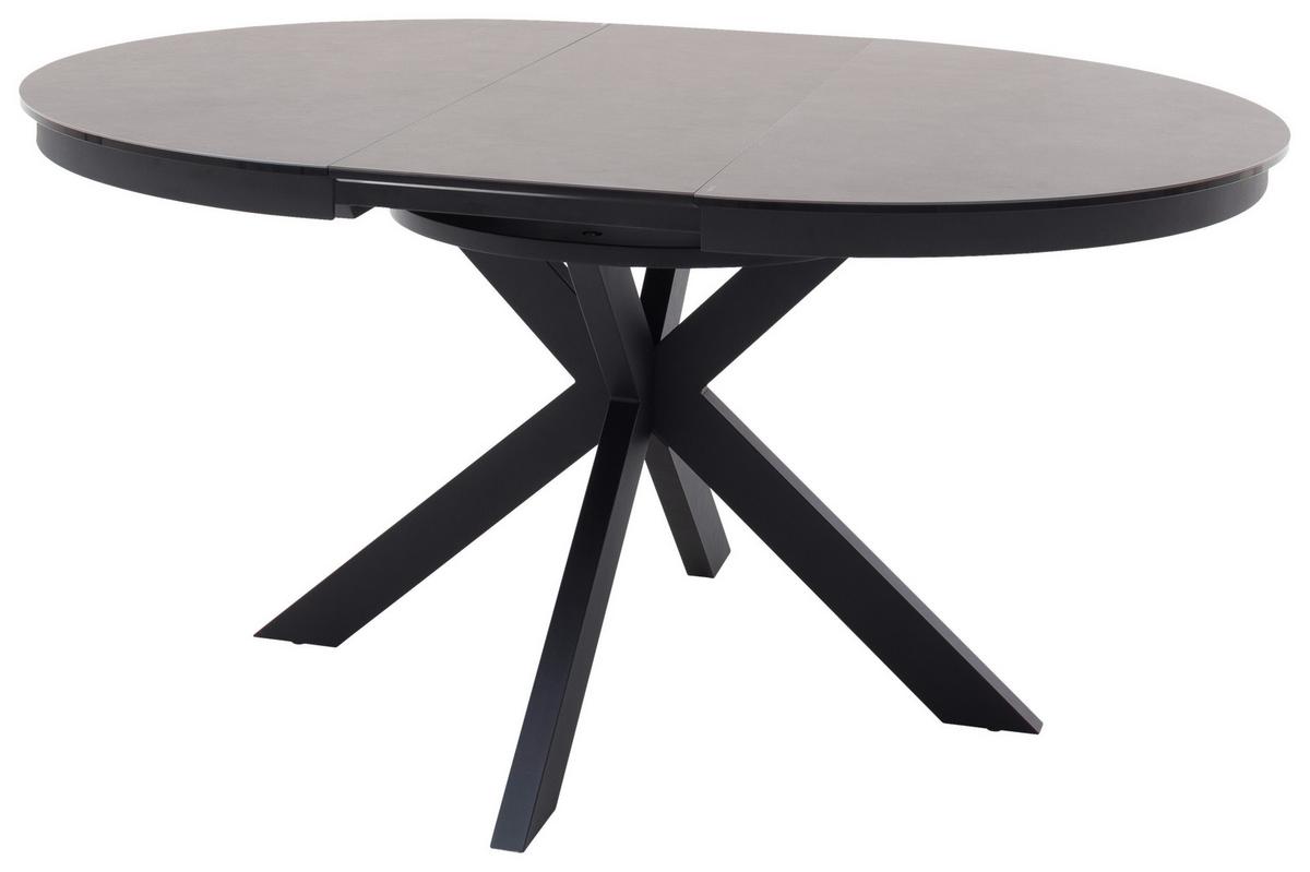 Esstisch ausziehbar Winnipeg 120-160x120 cm Anthrazit - Anthrazit, Design, Keramik/Metall (120-160/120/76cm) - Livetastic