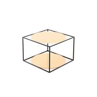 Beistelltisch In Würfelform Cody, Orange/Schwarz - Schwarz/Orange, Basics, Glas/Metall (50/50/36cm) - Kayoom