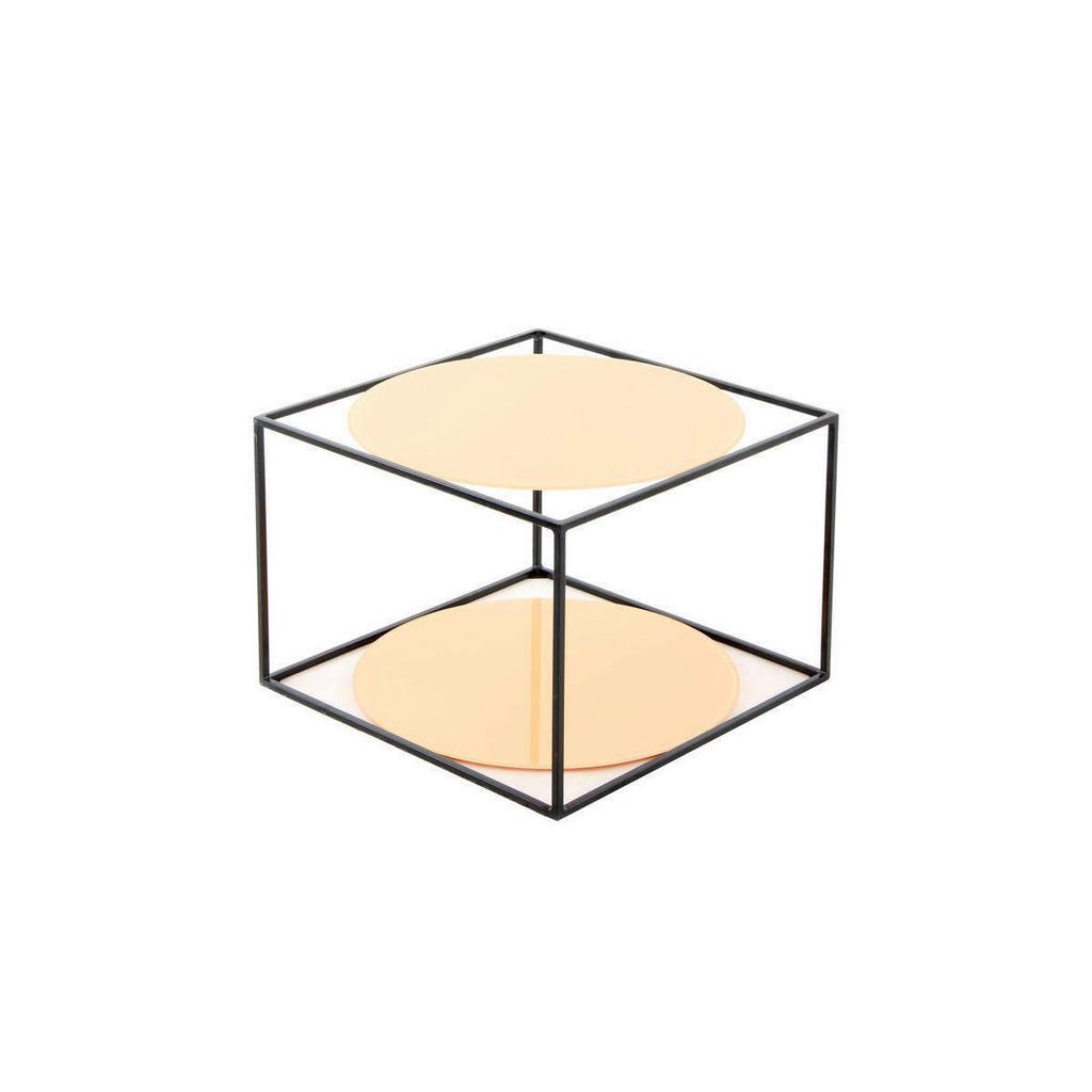 Beistelltisch In Würfelform Cody, Orange/Schwarz