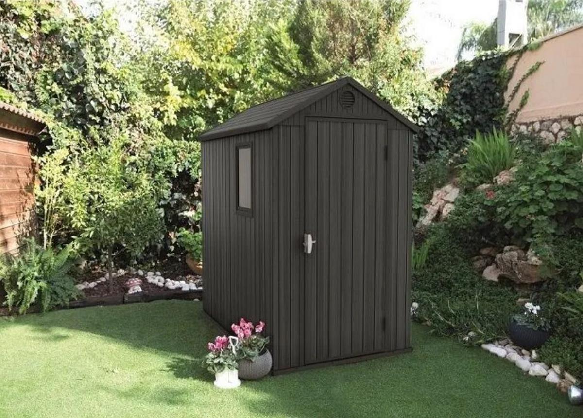 ZAHRADNÍ DOMEK DARWIN  4X6 - tmavě šedá, Moderní, plast (125,8/205/184,5cm)