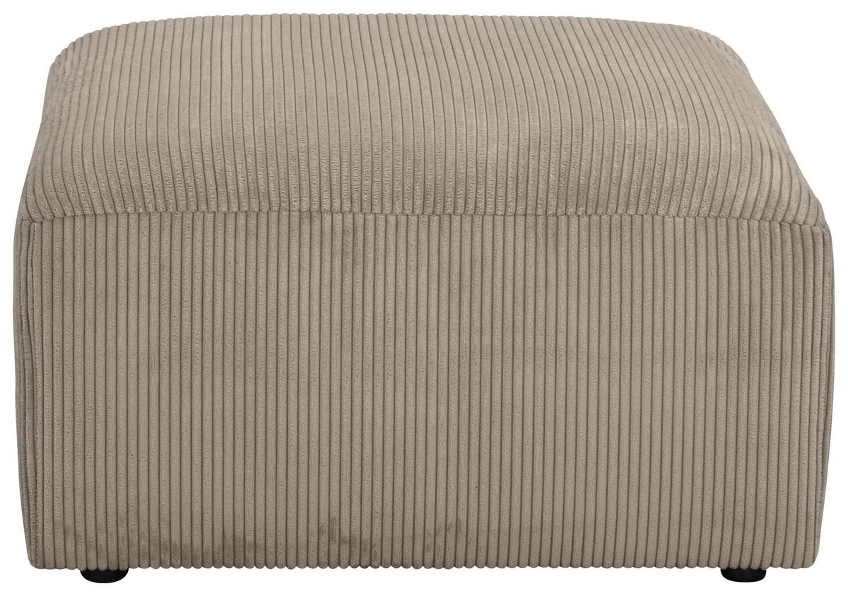 Polsterhocker Lenata Taupe Cord - Taupe/Schwarz, Design, Textil (75/75/45cm) - Max Winzer