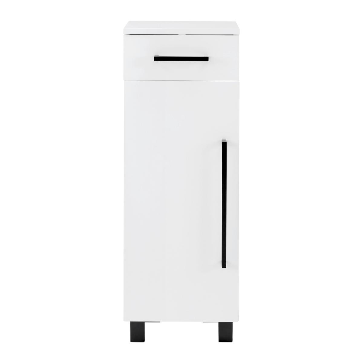 Spodní skříňka MARIANNE bílá - bílá/černá, Moderní, kov/kompozitní dřevo (30/84/35cm) - Bessagi Home
