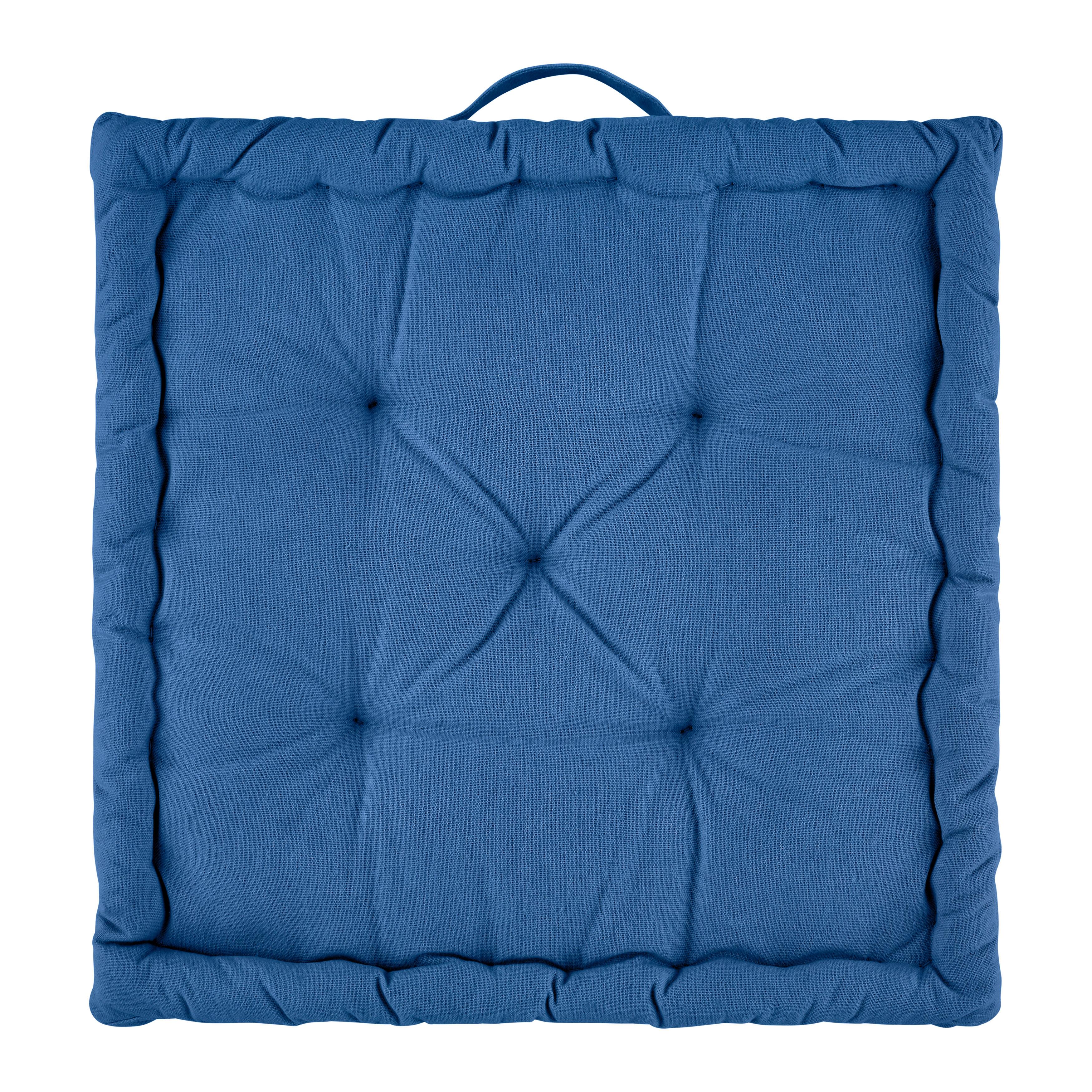 Boxkissen BO BO - modrá, textil (40/40/6cm) - Modern Living