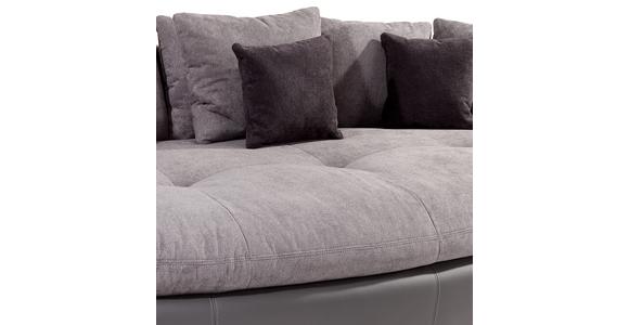Big Sofa Aruba mit Kissen B: 238 cm Grau/Schwarz Lederlook - Schwarz/Grau, LIFESTYLE, Textil (238/80/140cm) - Luca Bessoni