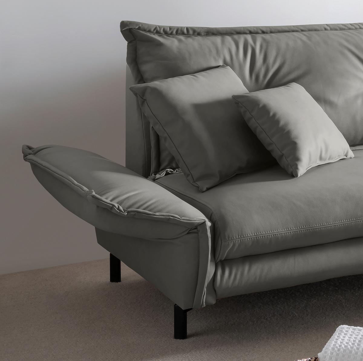 Ecksofa Lava Grau S: 255x180cm - Schwarz/Grau, MODERN, Textil (255/180cm) - Livetastic