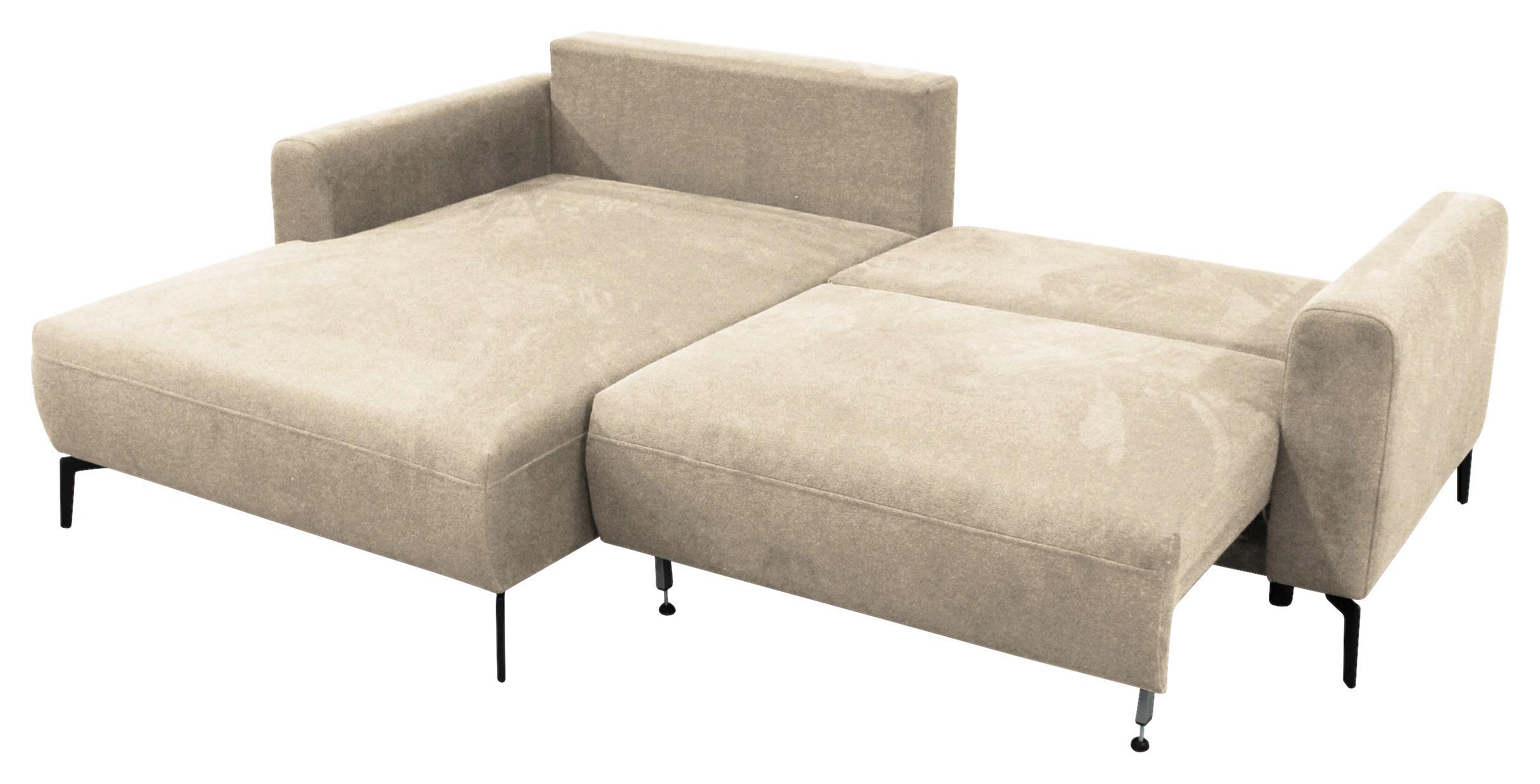 Ecksofa Prince Beige S: 163x240 cm - Beige/Schwarz, Design, Textil (163/240cm) - MID.YOU
