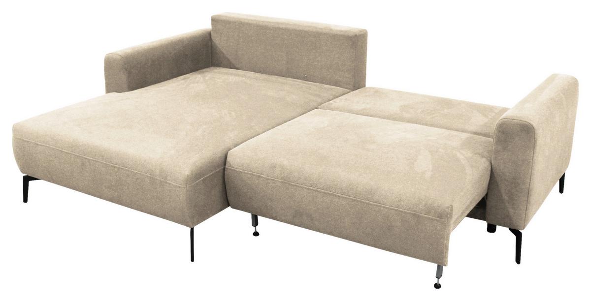 Ecksofa Prince Beige S: 163x240 cm - Beige/Schwarz, Design, Textil (163/240cm) - MID.YOU