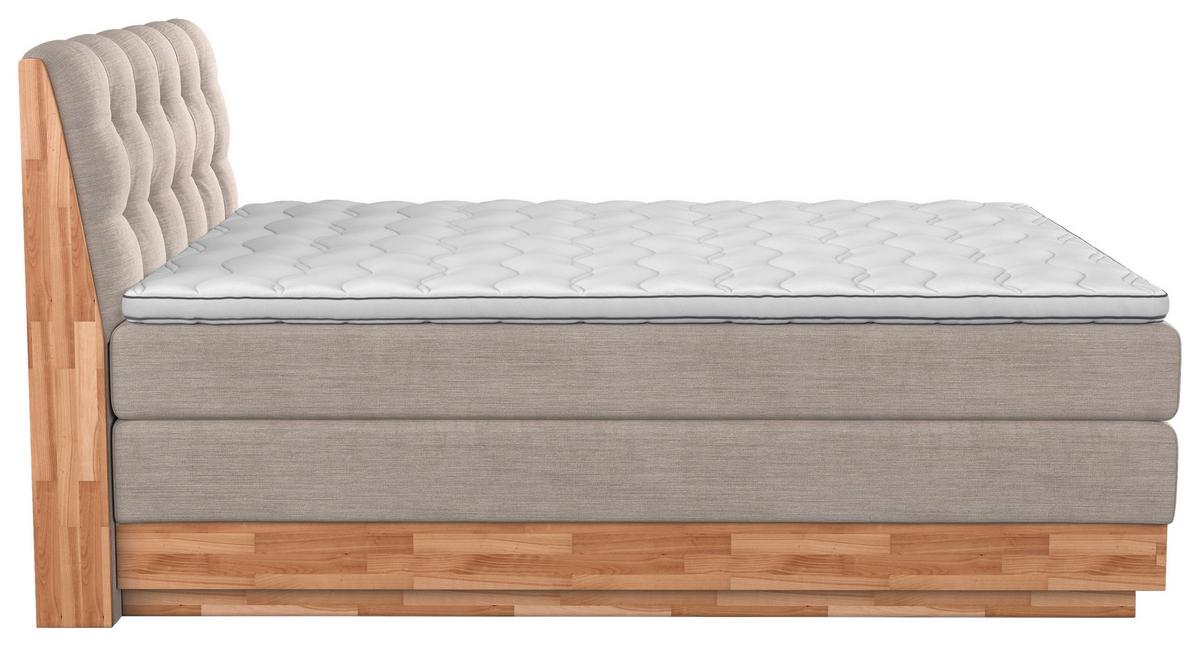 Boxspringbett Boxspring Bed Melissa - Creme/Schwarz, Natur, Textil (160/200cm)