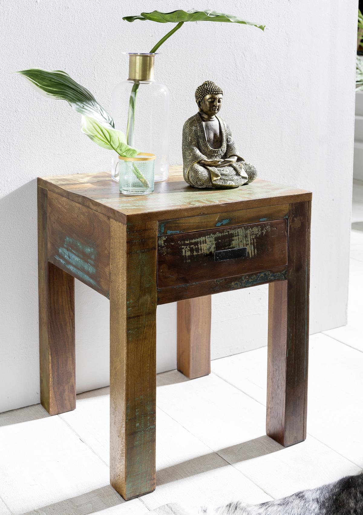 Nachtkästchen Braun Echtholz H: 55 Cm Kalkutta - Braun, LIFESTYLE, Holz (40/55/40cm) - MID.YOU