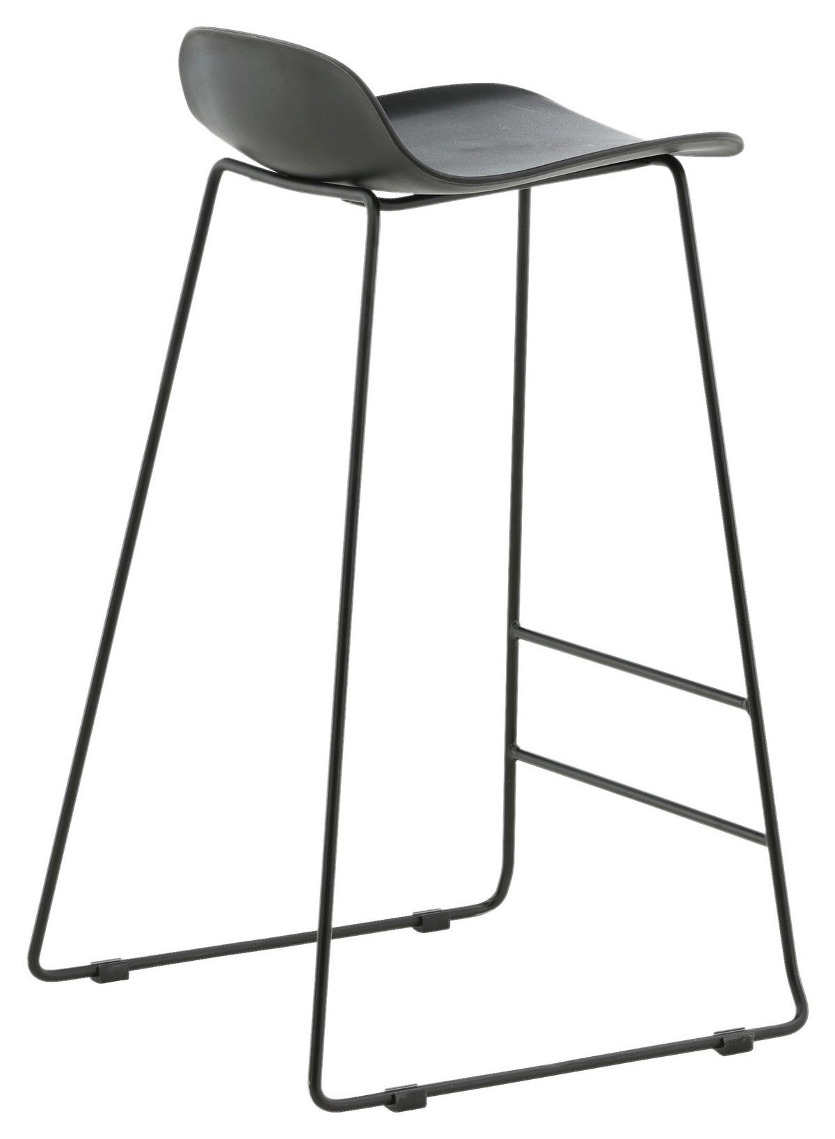 Barhocker-set Wave - Schwarz, Design, Kunststoff/Metall (50/87/42cm) - Livetastic