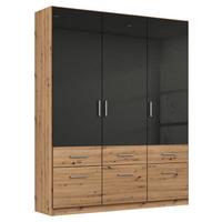 Nyílóajtós Szekrény Celle Extra 136/197 Cm - Artisan tölgy/sötétszürke, Design, faalapú anyag (136/197/54cm)