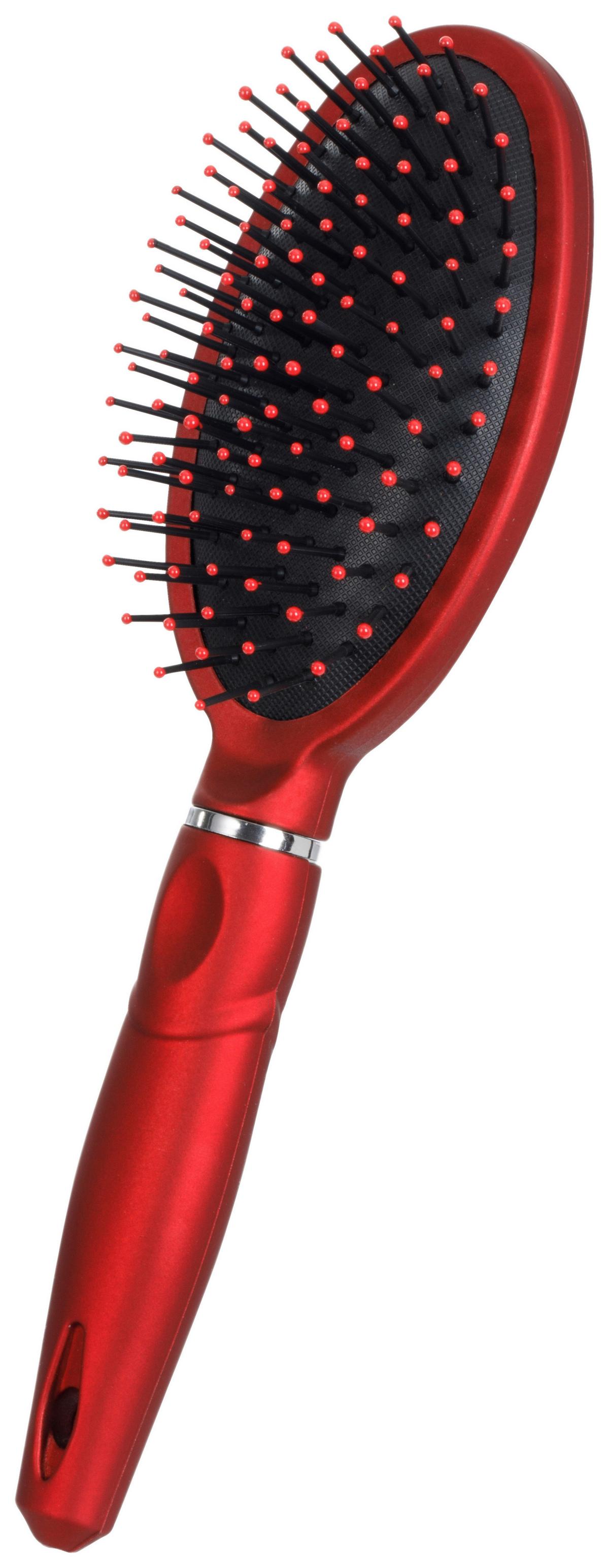 Haarbürste Jana - Rot/Schwarz, KONVENTIONELL, Kunststoff (7/24,5/3,5cm) - Ondega