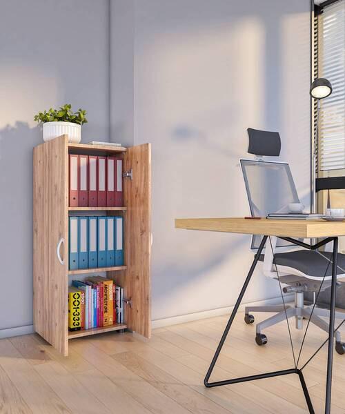 Aktenschrank Stehend Ulas 3 Honigeiche Dekor B: 49 Cm - Honigeiche, MODERN, Holzwerkstoff (49/108/34cm) - MID.YOU