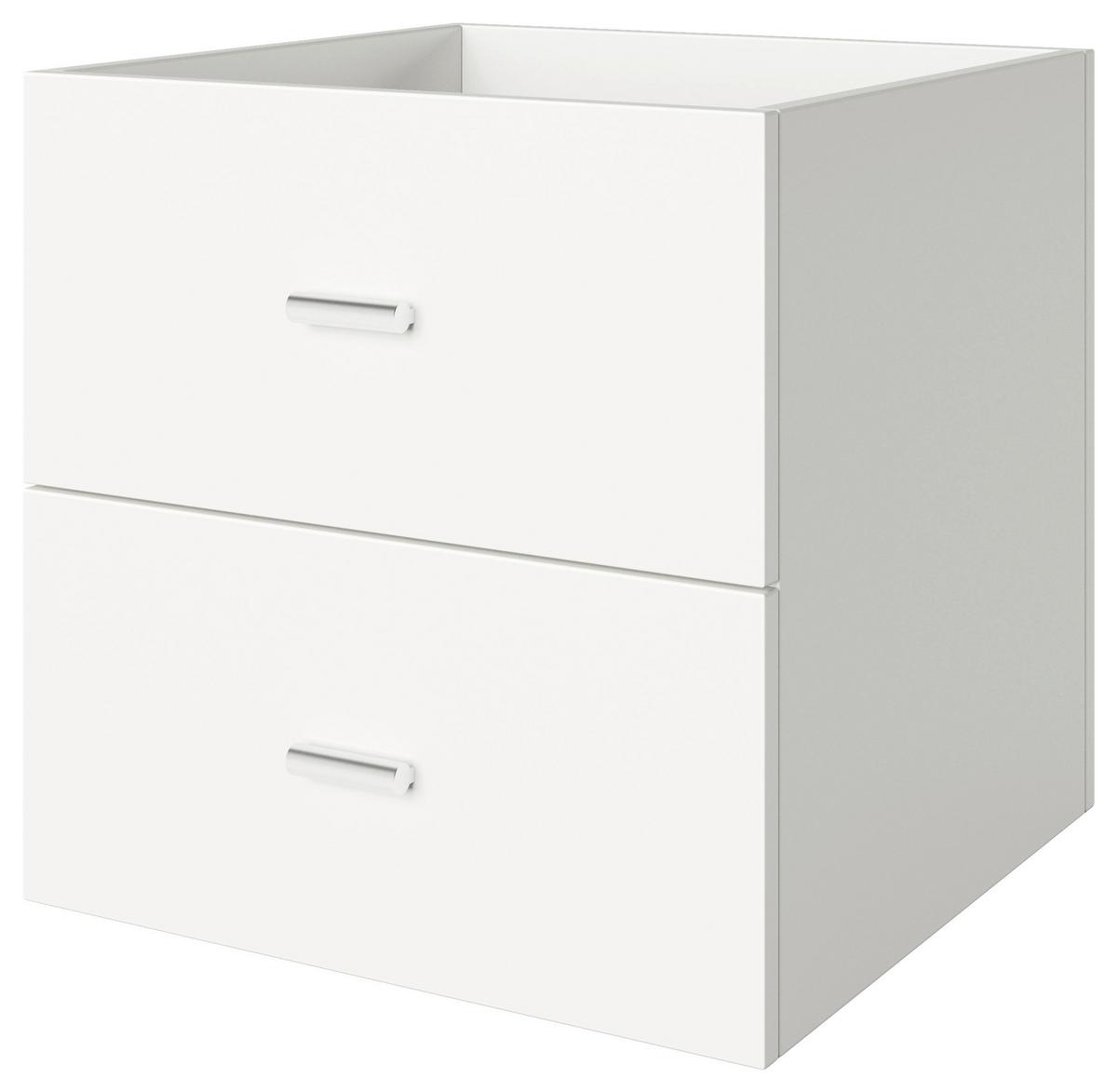 Doppelschublade Fortuna - Weiß, Basics, Holzwerkstoff (34/34/33,4cm) - MID.YOU