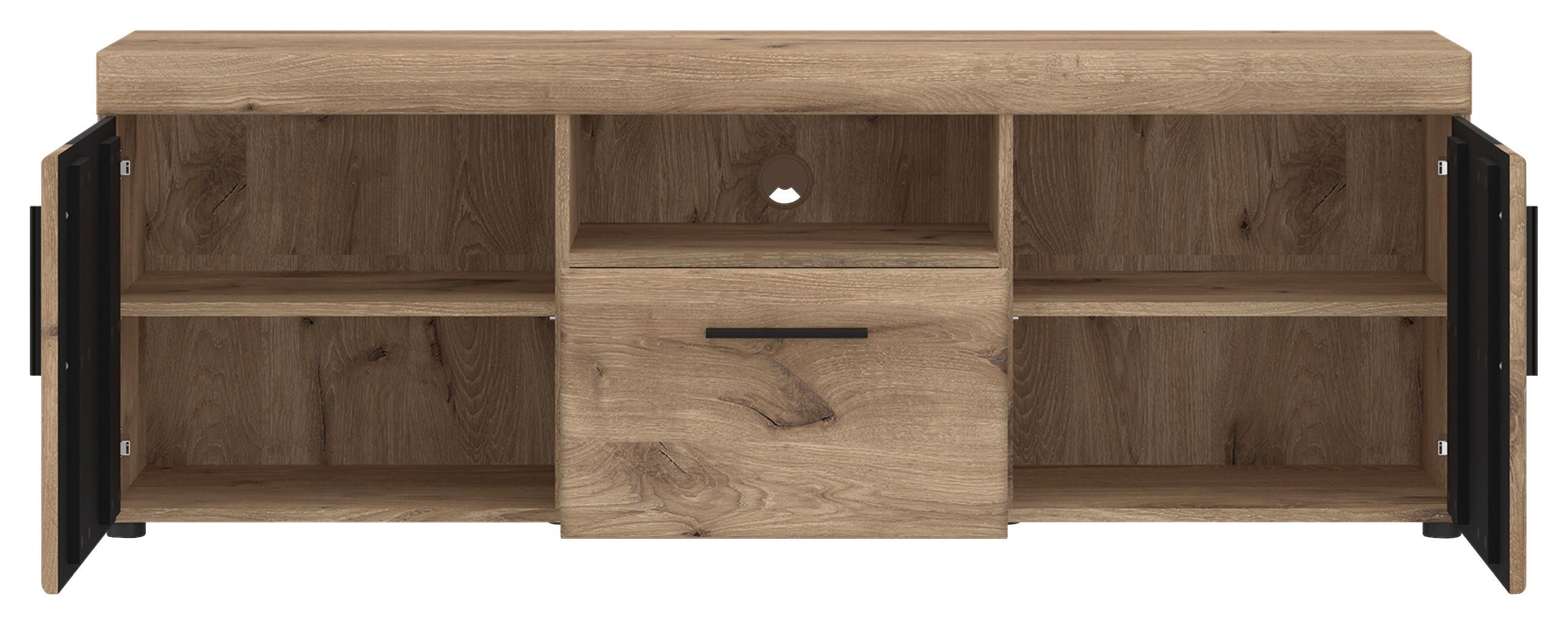TV-Element Grano Eichefarben B: 157  cm - Eichefarben/Dunkelgrau, Trend, Holzwerkstoff (157/55,8/42,9cm)