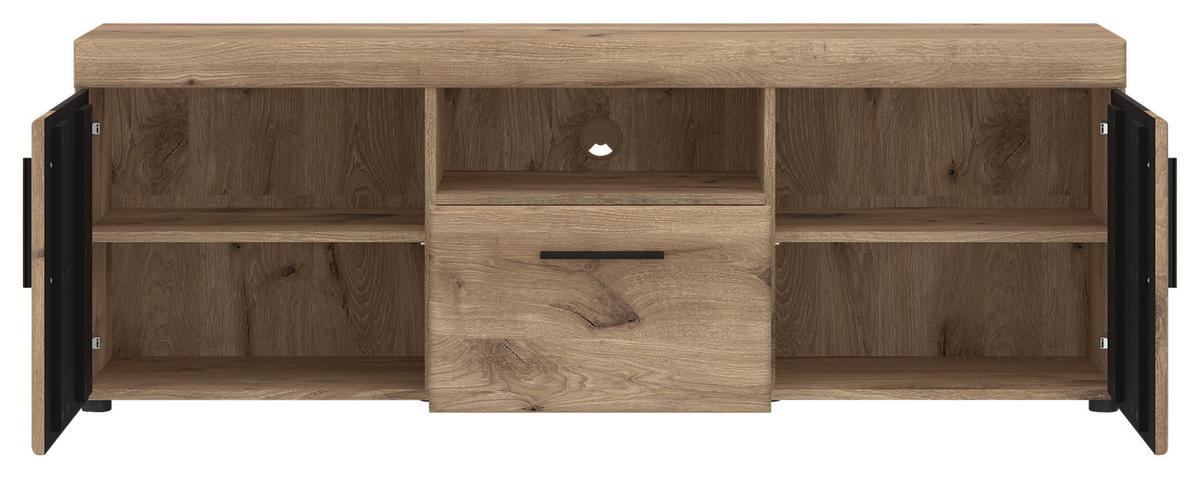 TV-Element Grano Eichefarben B: 157  cm - Eichefarben/Dunkelgrau, Trend, Holzwerkstoff (157/55,8/42,9cm)